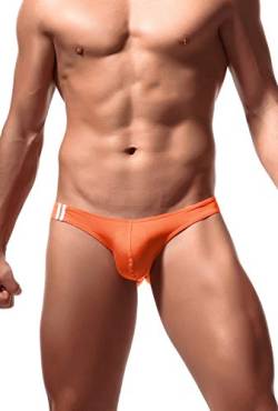 Newsywell Mens Elasthan Bulge Pouch Atmungsaktiv Männer Low Rise Bikini Unterwäsche Orange XX-Large von Newsywell