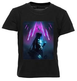 Arkaner Jinx LOL T-Shirt Kinder Schwarzes T-Shirt Mit Rundhalsausschnitt Für Jungen Und Mädchen von Newtee