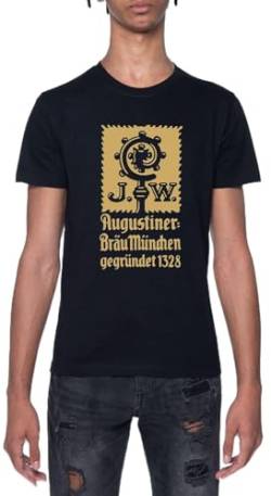 Augustiner Bräu T-Shirt Kurzarm Schwarz Rundhals T-Shirt Für Herren von Newtee