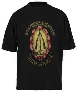 BSA Motorcycles T-Shirt Unisex Schwarz Baggy Tee Für Männer Frauen von Newtee