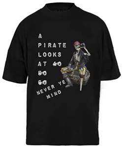 EIN Pirat Sieht Aus Wie 60 T-Shirt Unisex Schwarz Baggy Tee Für Männer Frauen von Newtee