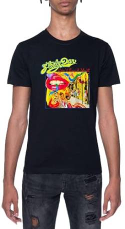Retro Steely Distressed Arts Dan Rock Music for Fan T-Shirt Kurzarm Schwarz Rundhals T-Shirt Für Herren von Newtee