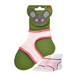 NewwerX 2 Paar Baby Sockenhalter – Baby-Söckchen Halter - Anti-Rutsch für Babysocken – Ausziehstopp für Krabbelsocken - One-Size 6-24 Monate (Rosa-Pink) von NewwerX