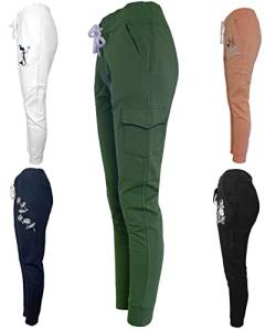 NexGen Outfits Premium Slim Fit Jogginghose für Damen Hochwertige Baumwolle, Stretchmaterial, Stickerei, mit Seiten Tasche, XS S M L XL 2XL von NexGen Outfits