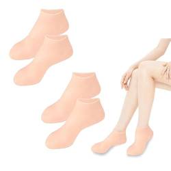 Silikonsocken Für Füße, 2 Paar Feuchtigkeitsspendende Socken Frauen Fuß Spa Pediküre Silikon Socken Silikon Pediküre Socken Silikon Feuchtigkeitssocken Gelsocken Für Trockene Füße (beige) von Nexoria