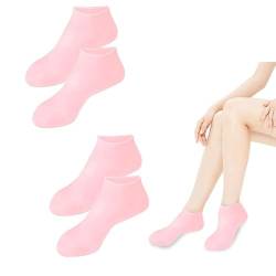Silikonsocken Für Füße, 2 Paar Feuchtigkeitsspendende Socken Frauen Fuß Spa Pediküre Silikon Socken Silikon Pediküre Socken Silikon Feuchtigkeitssocken Gelsocken Für Trockene Füße (pink) von Nexoria
