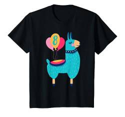 Kinder Mädchen Lama Ich bin 8 Jahre alt 8. Geburtstag Alpaka T-Shirt von Next Karma