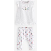 Next Shirt & Leggings 2er-Set Baby-T-Shirt aus Webmaterial und Leggings (2-tlg) von Next