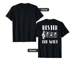 Backprint Bester Dad der Welt Musik Noten T-Shirt von NextLevel Merch