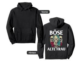 Backprint Böse alte Frau ältere Frauen die Sarkasmus haben Pullover Hoodie von NextLevel Merch