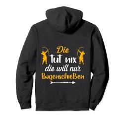 Backprint Die tut nix die will nur Bogenschießen Pullover Hoodie von NextLevel Merch