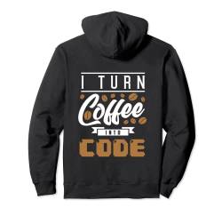 Backprint I turn coffee into code Pullover Hoodie von NextLevel Merch