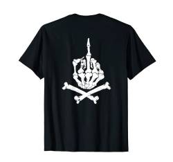 Backprint Knochen Mittelfinger T-Shirt von NextLevel Merch