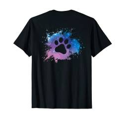 Backprint Pfotenabdruck Sternennebel für Hundebesitzer T-Shirt von NextLevel Merch
