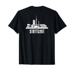 Backprint Stuttgart Stadt Silhouette und Skyline Innenstadt T-Shirt von NextLevel Merch