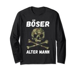 Böser alter Mann Tarnmuster Camouflage Langarmshirt von NextLevel Merch