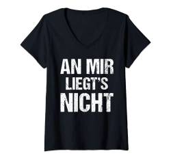 Damen An mir liegts nicht schwarzer Humor T-Shirt mit V-Ausschnitt von NextLevel Merch