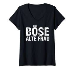 Damen Böse alte Frau Spruch Motiv für alte Frauen mit Sarkasmus T-Shirt mit V-Ausschnitt von NextLevel Merch