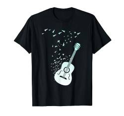 Gitarre und Vögel akustische und E-Gitarre T-Shirt von NextLevel Merch