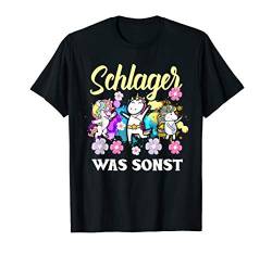 Schlager was sonst Einhorn Einhörner lustiges Musik T-Shirt von NextLevel Merch