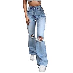 Nhainel Baggy Jeans Damen Jeans Teenager Mädchen Wide Leg Jeans Damen Low Waist Jeans Damen Baggy Gerade Breites Bein Denim Hosen Baggy Jeans Damen 90er Streetwear Jeanshose von Nhainel