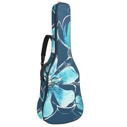 Niaocpwy Aesthetic Gitarrentasche in voller Größe, gepolstert, für E-Gitarre, Bass, klassische Gitarre, Aquarell, Blau, Multicolor 01, 42.9x16.9x4.7 in, Taschen-Organizer von Niaocpwy