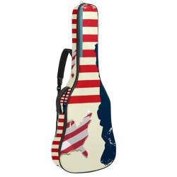 Niaocpwy Gitarrentaschen, wasserdicht, gepolstert, für Akustikgitarre, Rucksack mit verstellbarem Schultergurt und Taschen, Blumen mit Libelle, Multicolor 08, 42.9x16.9x4.7 in, Kunstdekoration von Niaocpwy