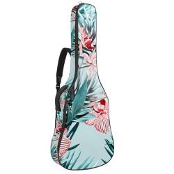 Niaocpwy Gitarrentaschen, wasserdicht, gepolstert, für Akustikgitarre, Rucksack mit verstellbarem Schultergurt und Taschen, Retro-Zugmuster, Mehrfarbig 10, 42.9x16.9x4.7 in, Kunstdekoration von Niaocpwy