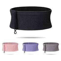 Multifunctional Knit Breathable Concealed Waist Bag - Adjustable Running Belt, Universal Running Waist Pack with Large Capacity, Running Waist Packs for Women Men Outdoor Activities. (Black, M) von Niblido