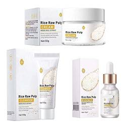 Rice Raw Pulp Face Cream,Crema De Arroz Para Blanquear La Piel,Rice Raw Pulp Essence, Anti Aging Face Moisturizer Face Cream,Moisturizer Anti-Wrinkle Shrink Pores. (1Set) von Niblido