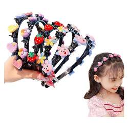 Süße Prinzessin Frisur Haarnadel, Haarband mit Clips, Mädchen süße Prinzessin Frisur Haarnadel, süße Prinzessin Haarnadel, doppellagige Stirnbänder mit Clips Twist Zopf für Mädchen (Set C) von Niblido