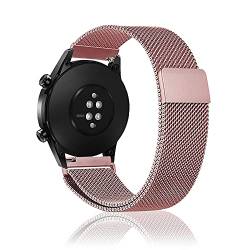 Niboow 20mm Armband Kompatibel mit Huawei Watch GT 3 Pro 43mm/Watch GT 3 42mm/Watch GT 2 42mm/Watch 2, Edelstahl Einstellbar Magnetversch Uhrenarmband für Honor Magic Watch 2 42mm - Rosa von Niboow