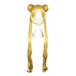 NiceLisa Female lange gelbe goldene Haare Halloween Anime Sailor Moon Tsukino Usagi Cosplay Kostüm synthetische Halloween Perücken von NiceLisa