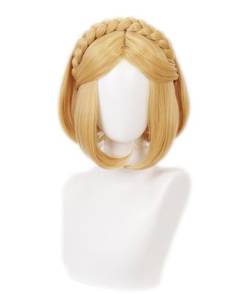 NiceLisa Synthetische Perücke Zelda Kurze BOB Gerade Blonde Frauen Cosplay Kostüm Perücke von NiceLisa