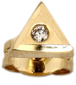 Herrenohrring Gold 585 Brillant 0.01 ct. Stecker Ohrstecker Ohrring für Herren von Nicht Zutreffend