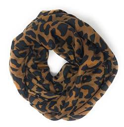 Nickanny's Hochwertiger weicher brauner Tier-Schal mit Leopardenmuster, durchscheinend, Infinity-Loop-Schal, Mehrfarbig/Meereswellen (Ocean Tides), Large von Nickanny's