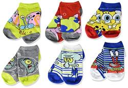 Nickelodeon Boy's Spongebob Squarepants 6 Pack No Show Socks, 4-6, Blue von Nickelodeon