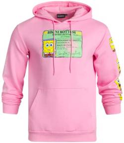 Nickelodeon Herren SpongeBob und Patrick Fleece Sweatshirt - Männer und Frauen Unisex Pullover Hoodie (Größe: S-XL), Spongebob Pink, XX-Large von Nickelodeon