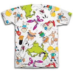 Nickelodeon Herren T-Shirt 90er Jahre, klassisch, Rugrats & Hey Arnold Vintage - weiß - Groß von Nickelodeon