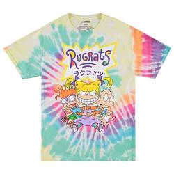 Nickelodeon Klassisches Herren-Shirt im 90er-Jahre-Stil, Batikdesign, Rugrats, Reptar, Ren & Stimulpy, Hey Arnold, Rugrats Reptar Rainbow Dye, XX-Large von Nickelodeon