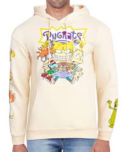 Nickelodeon Men’s Rugrats Fleece Sweatshirt – Retro 90s Cartoon Pullover Hoodie Tommy & Chuckie, Size Small, Rugrats Cream von Nickelodeon