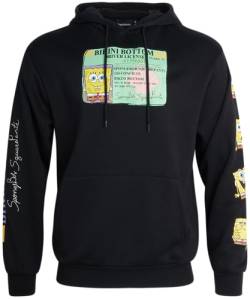 Nickelodeon Unisex SpongeBob SquarePants Fleece Sweatshirt - Herren und Damen Pullover Hoodie, Spongebob Schwarz, XX-Large von Nickelodeon