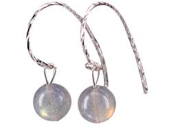 NicoWerk Damen Silber Ohrringe Mondstein aus 925 Sterling Silber Kugel Ball Glänzend SOR218 von NicoWerk