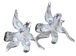 NicoWerk Damen Silber Ohrstecker Blume aus 925 Sterling Silber Schwertlilien Floral Verspielt Filigran SOS490 von NicoWerk