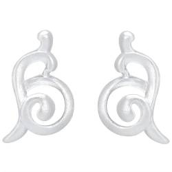 NicoWerk Damen Silber Ohrstecker Schnecke aus 925 Sterling Silber Filigran Ausgefallen Verspielt Matt Eismatt Glatt Tier SOS552 von NicoWerk