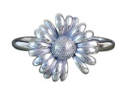 NicoWerk Damen Silberring Gänseblümchen aus 925 Sterling Silber Geschwärzt Vintage Blume Schmal Verstellbar Offen SRI683 von NicoWerk