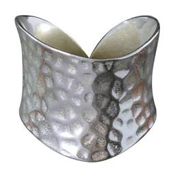 NicoWerk Silberring - Breiter Ring im Hochglanz Stil - Gehämmertes Design - Verstellbar für jeden Finger - Hohe Qualität - Inkl. Geschenkverpackung 193 von NicoWerk