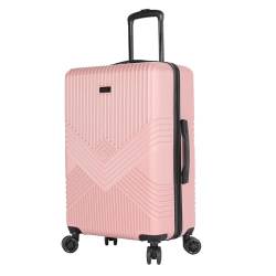 Nicole Miller New York Gepäckkollektion – 71,1 cm Hartschalenkoffer – strapazierfähige, leichte Tasche mit 4 Rollen drehbaren Rädern, Pink, Hartschalenkoffer von Nicole Miller