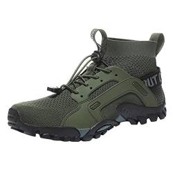 Sicherheit Turnschuhe Schwarz Atmungsaktiv Laufschuhe Männer Wanderschuhe Rutschfeste Mesh Leichte Turnschuhe Schnüren Mitte Top Walking Wanderschuhe Outdoor Trail Stiefel Trekking Schuhe, armee-grün, von Nidddiv