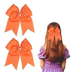 2 Stück 20,3 cm große Haarschleifen für Frauen Mädchen Haar Band Schleife Haarspangen Orange Haarschleife von Nideen